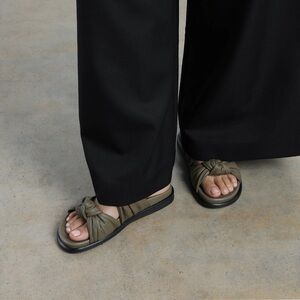 Dear Frances Leather Olive Sandals